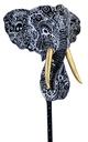Eléphant Dali (56) - Noir + Blanc + Or