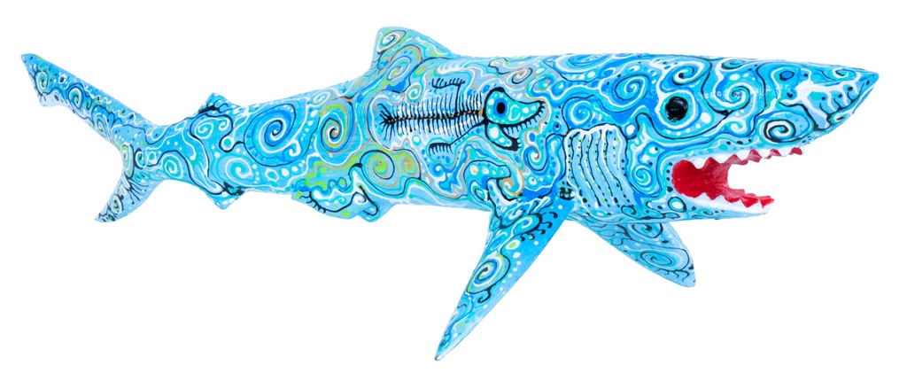 Requin Dali (100) - Bleu Ciel + Vert + Blanc + Noir