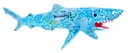 Requin Dali (100) - Bleu Ciel + Vert + Blanc + Noir