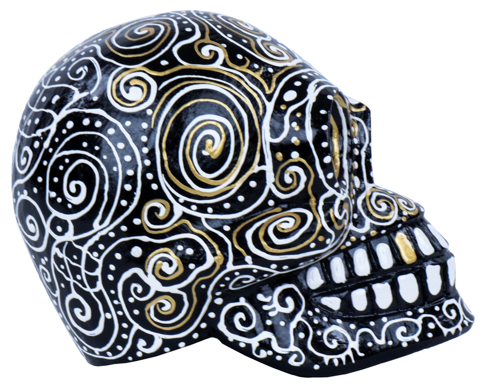 Skull Dali (15) - Noir + Blanc + Or