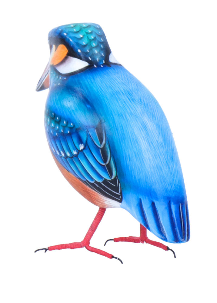 Martin-Pêcheur Wood (11) - Bleu + Orange + Blanc