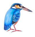 Martin-Pêcheur Wood (11) - Bleu + Orange + Blanc