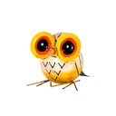 Hibou Grand Yeux (10) - Mix Couleur (Minimum 6 pcs)