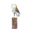 Chouette Effraie Wood (20) - Brun + Blanc