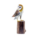 Chouette Effraie Wood (20) - Brun + Blanc