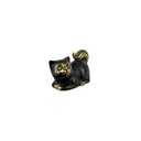 Chat Couché Bronze (5) - Noir + Or (Minimum 3 pcs)