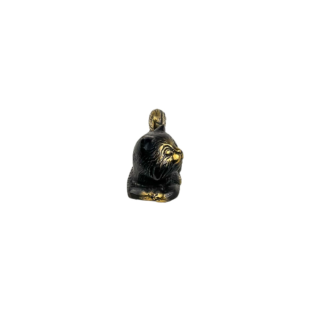 Chat Couché Bronze (5) - Noir + Or (Minimum 3 pcs)