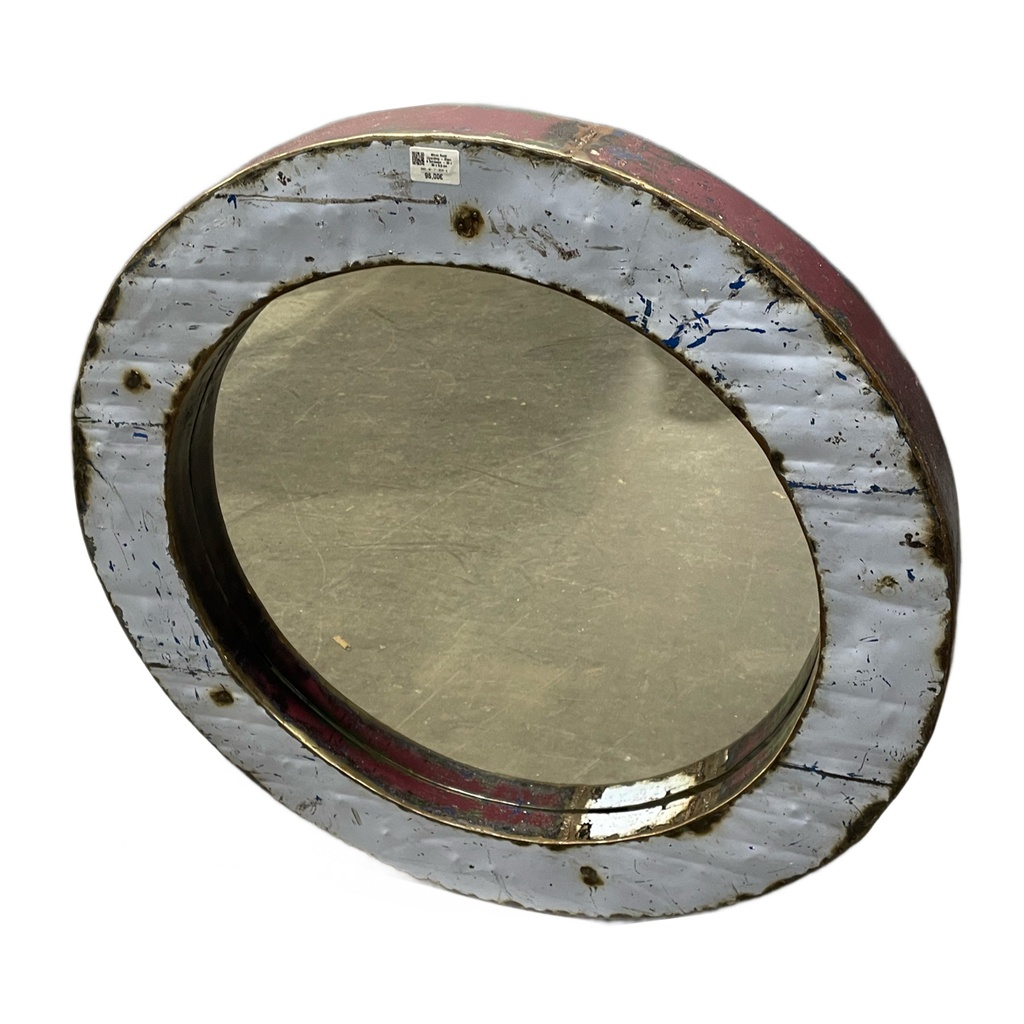 Miroir Rond Up - Blanc + Bordeaux (80)