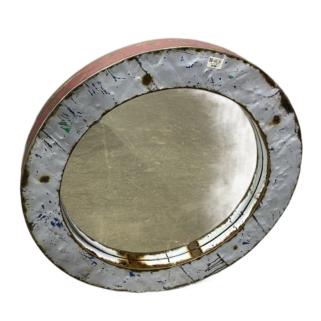 Miroir Rond Up - Blanc + Bordeaux (80)