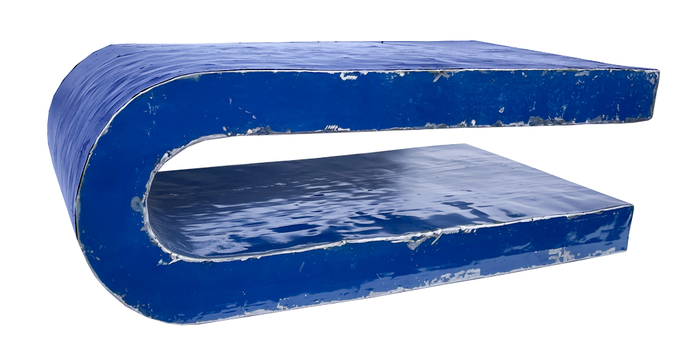 Table Basse en U (80) - Bleu