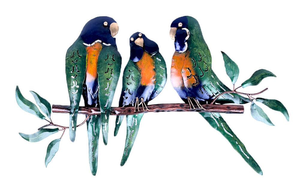 Pimp 3 Birds On Tree (50) - Bleu + Orange