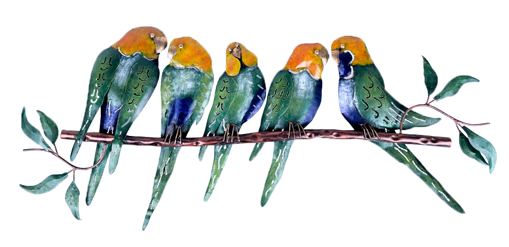 Pimp 5 Birds On Tree (75) - Green + Yellow