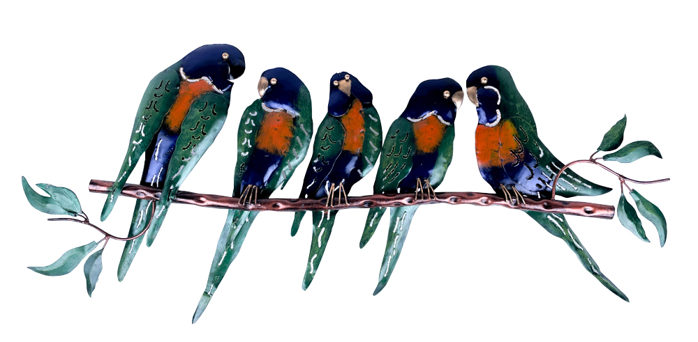 Pimp 5 Birds On Tree (75) - Bleu + Orange