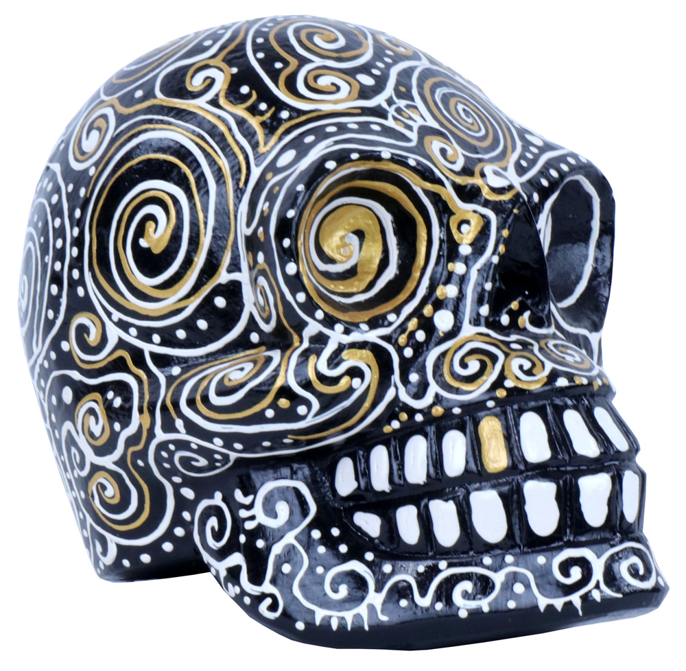 Skull Dali (15) - Noir + Blanc + Or