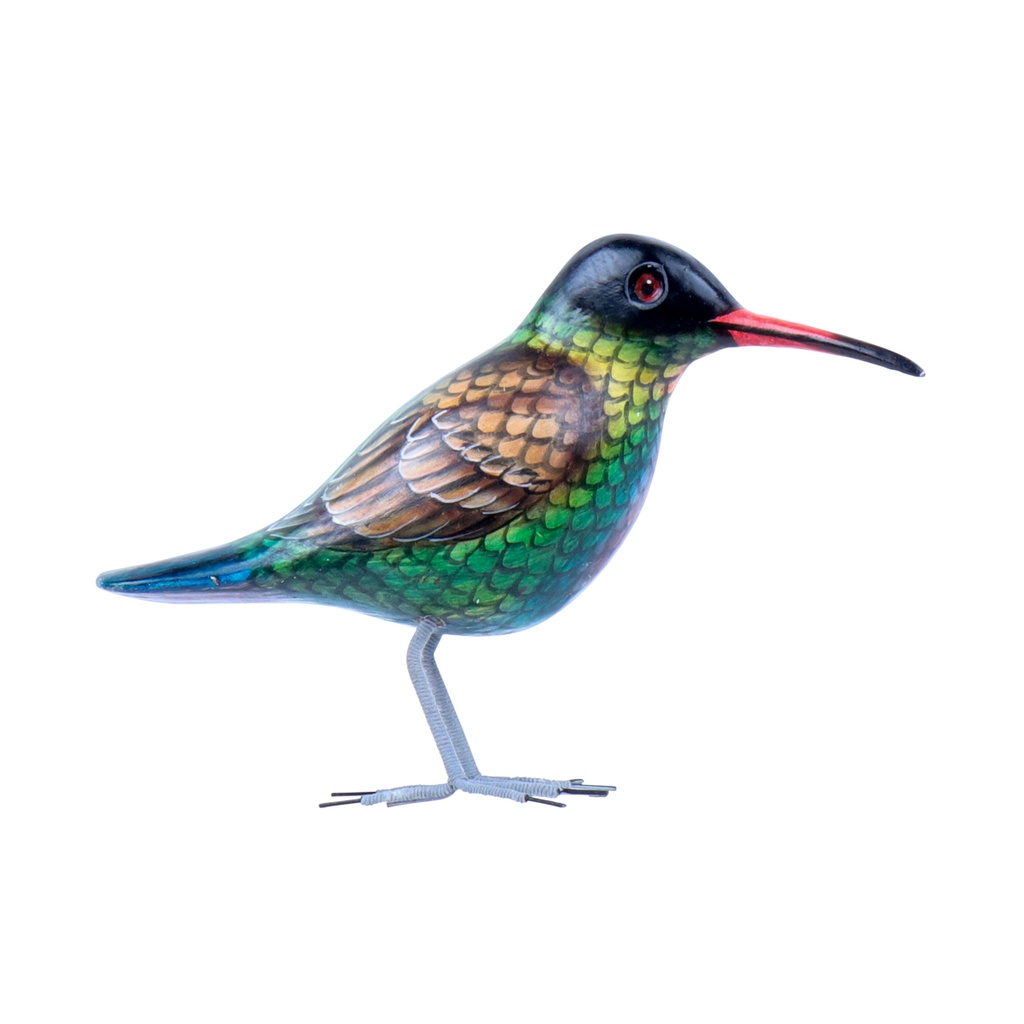 Hummingbird Wood (10) - Green + Blue + Brown + Black