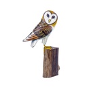 Chouette Effraie Wood (20) - Brun + Blanc
