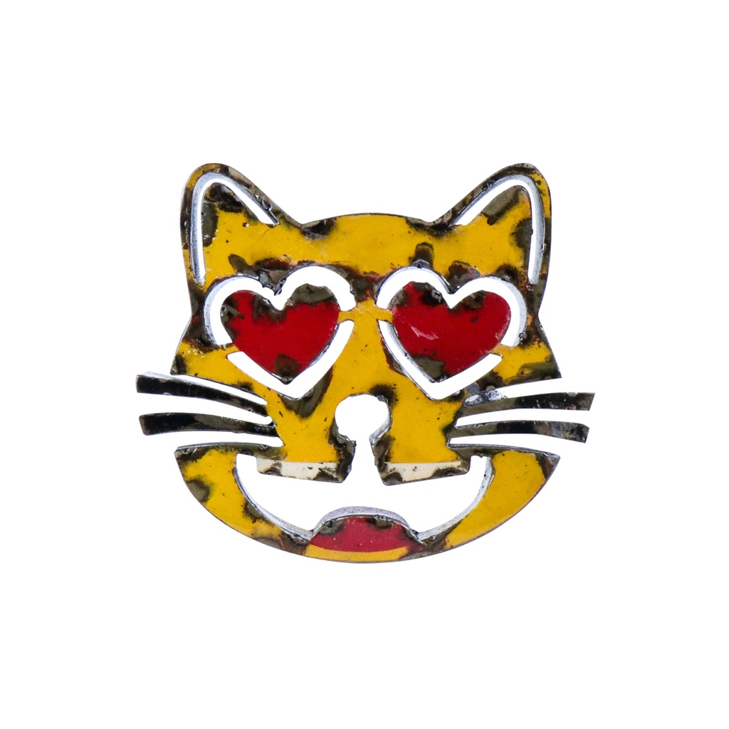Emoji (15) - 😻 - Chat souriant aux yeux en cœurs