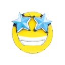 Emoji Up (30) - 🤩 - Visage avec des étoiles à la place des yeux