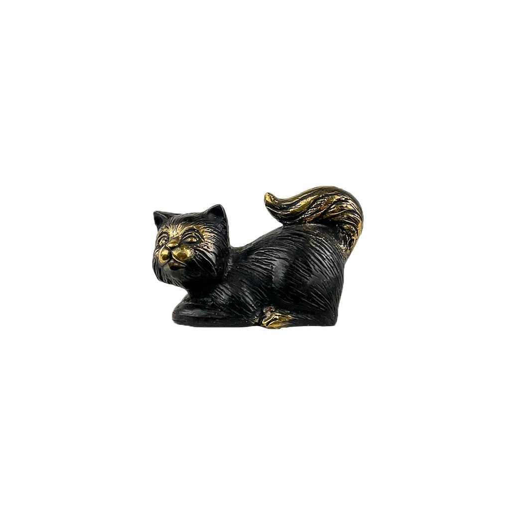 Cat Lying Bronze (5) - Black + Gold (Minimum 3 pcs)