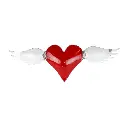 Pimp Heart Wings Up (45) - Red + White