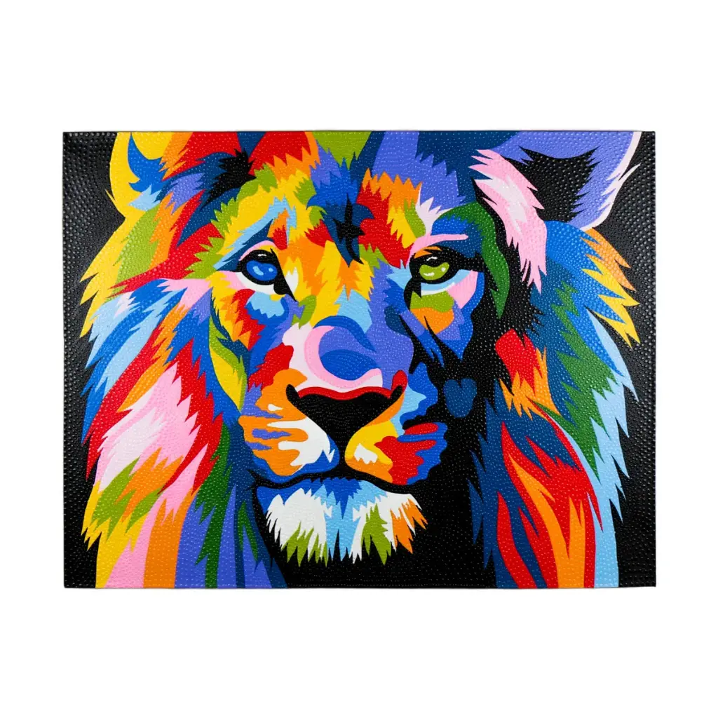 Peinture "Lion" - Fond Noir (70)