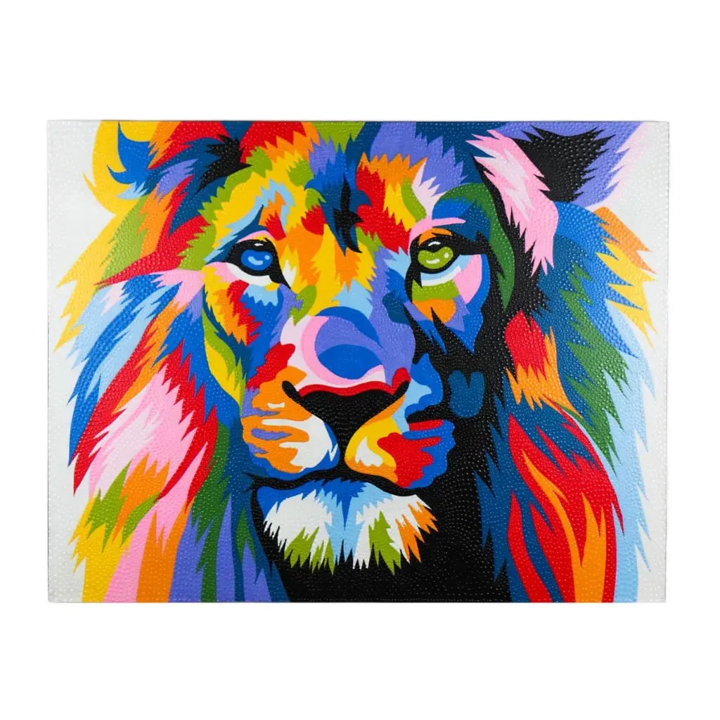 Peinture "Lion" - Fond Blanc (70)