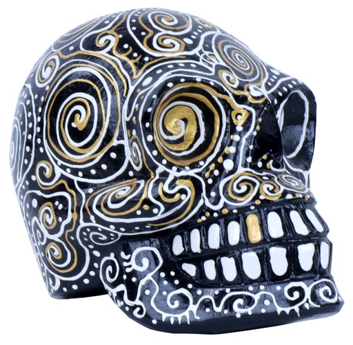 [SKULLDA15] Skull Dali (15) - Noir + Blanc + Or