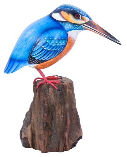 [KINGFISHSTW17] Martin-Pêcheur Stand Wood (17) - Bleu + Orange + Blanc