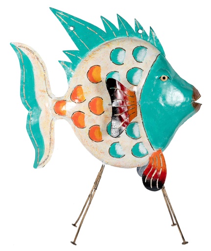 [FIDO150-03] Poisson Daurade (150) - Crème + Turquoise