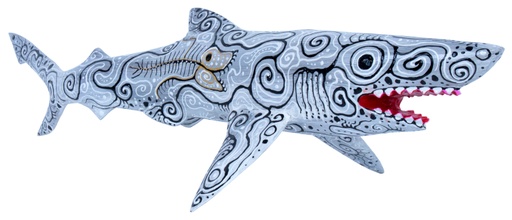 [SHARKDA100-01] Requin Dali (100) - Gris Clair + Blanc + Noir