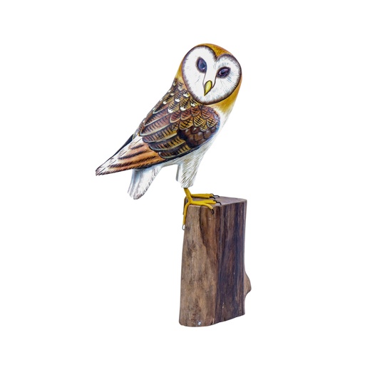 [OWLBAW20] Chouette Effraie Wood (20) - Brun + Blanc