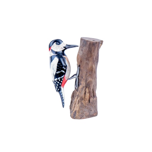 [WOODPSPOTW18] Woodpecker Spotted Wood (18) - White + Black + Red