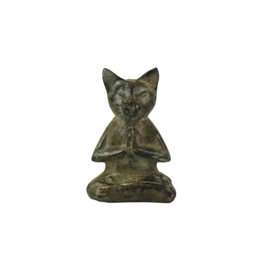 [CATYOGBZ13-03] Cat Yoga Bronze (13) - Antique Green