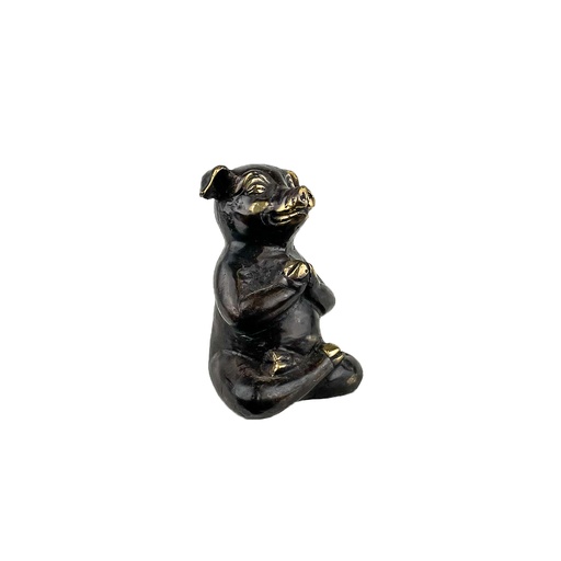 [PIGYOGBZ10-02] Cochon Yoga Bronze (10) - Noir + Or