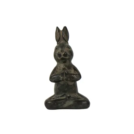 [RABBIYOGBZ13-03] Lapin Yoga Bronze (13) - Vert Antique