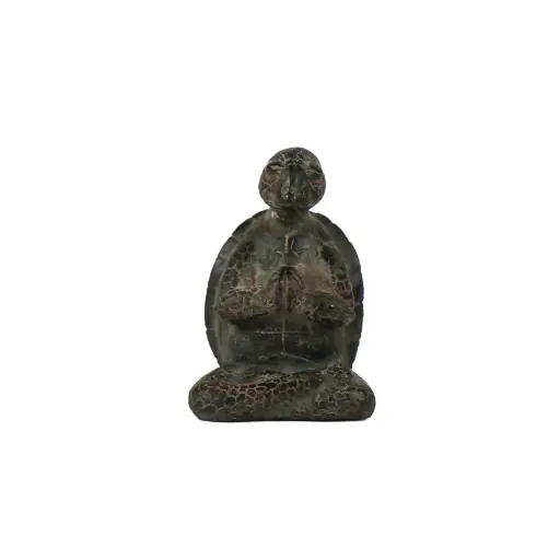 [TURTLYOGBZ10-03] Tortue Yoga Bronze (10) - Vert Antique