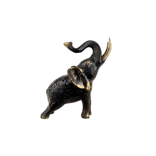 [ELBZ12] Eléphant Bronze (12) - Noir + Or