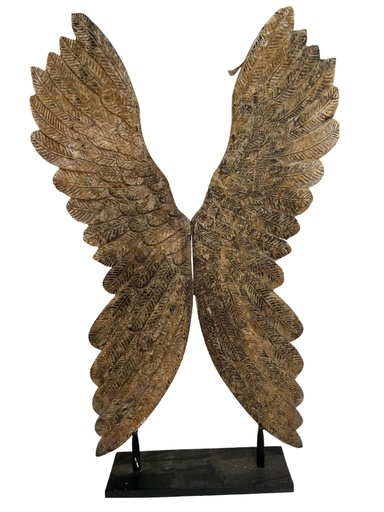 [PU002-WINGS130] Wings Carved on Stand (130)