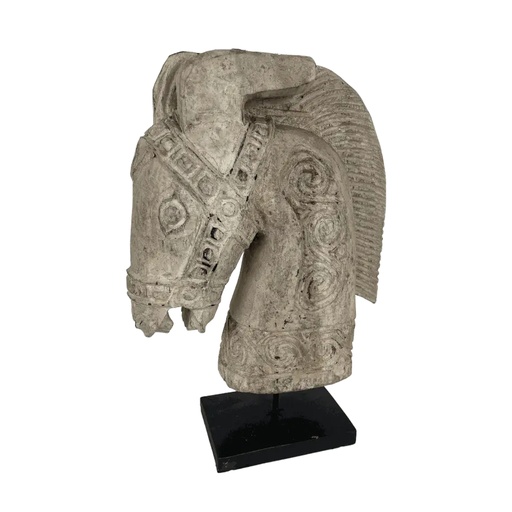 [PU094-HORSEHW39] Tête de Cheval Sculptée sur Socle (39)