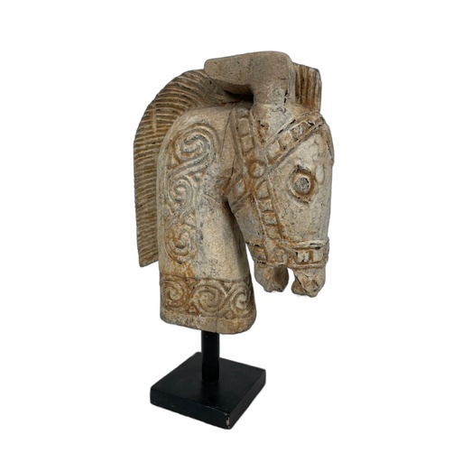[PU097-HORSEHW45] Tête de Cheval Sculptée sur Socle (45)