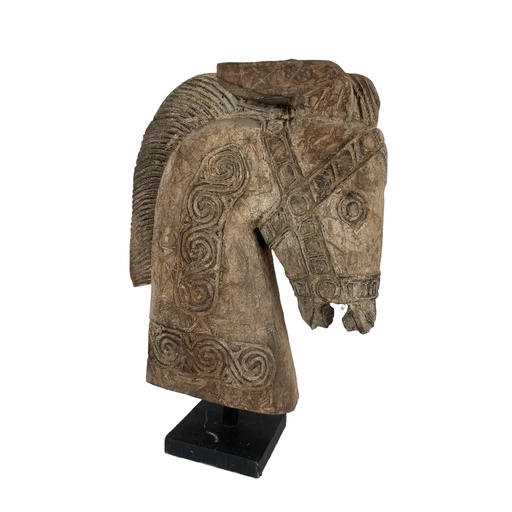 [PU098-HORSEHW54] Tête de Cheval Sculptée sur Socle (54)