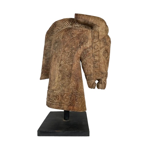 [PU099-HORSEHW72] Tête de Cheval Sculptée sur Socle (72)