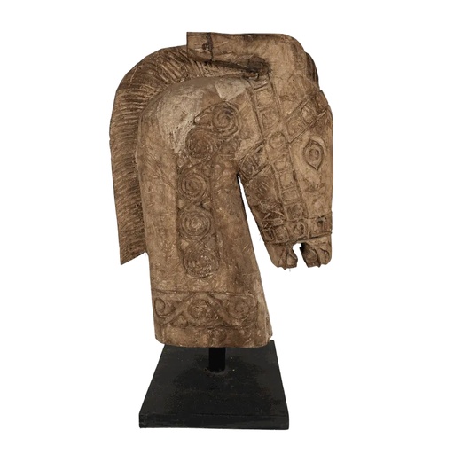 [PU100-HORSEHW74] Tête de Cheval Sculptée sur Socle (74)