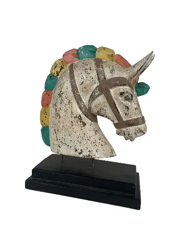 [PU142-HORSEHW30] Horse Head Carved on Stand (30)