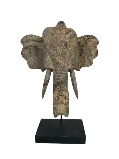 [PU192-ELEPHW35] Tête d'Éléphant sur Socle (35)
