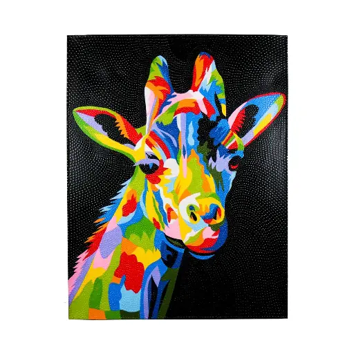 [PU239-PAINT90] Painting "Giraffe" - Black Background (90)
