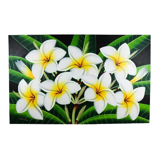 [PU247-PAINT85] Painting "Frangipani" - White (85)