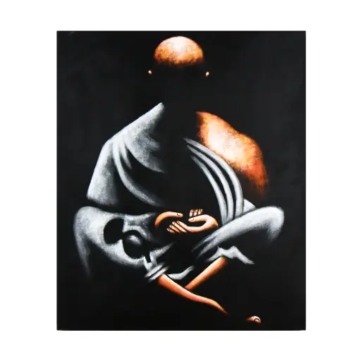 [PU257-PAINT120] Painting "Monk" - Grey (120)