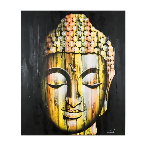 [PU264-PAINT120] Painting "Buddha" - Yellow  (120)